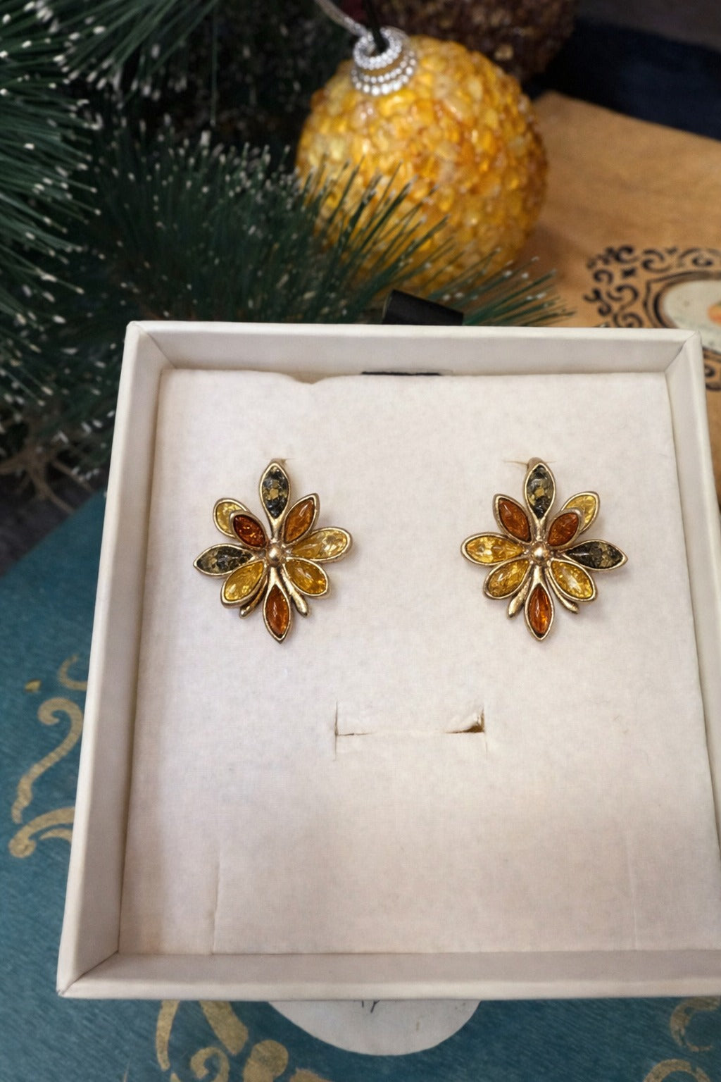 Amber Fountain Earrings
