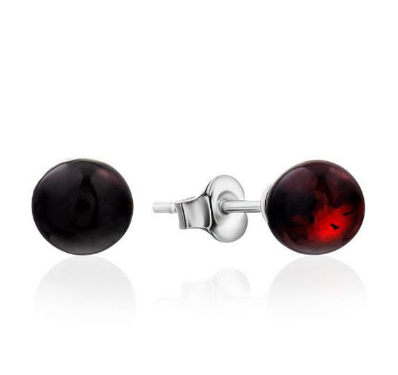 Baltic Amber Ball Stud Earrings
