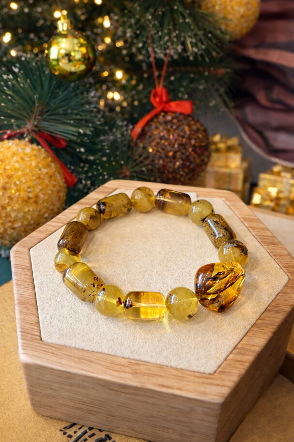 צמיד ענבר בעבודת יד