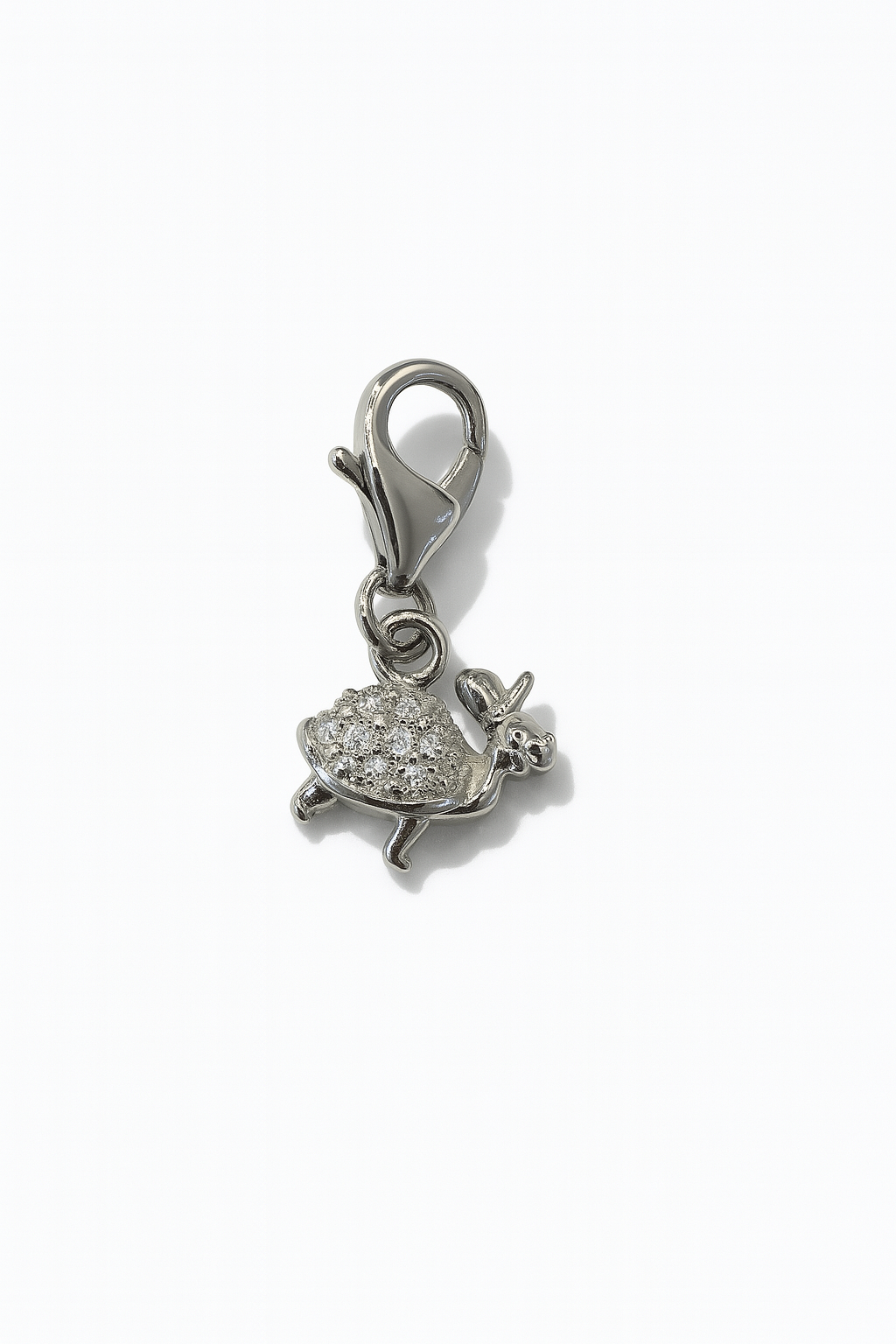 Sterling Silver Sheep Charm with White Zirconia