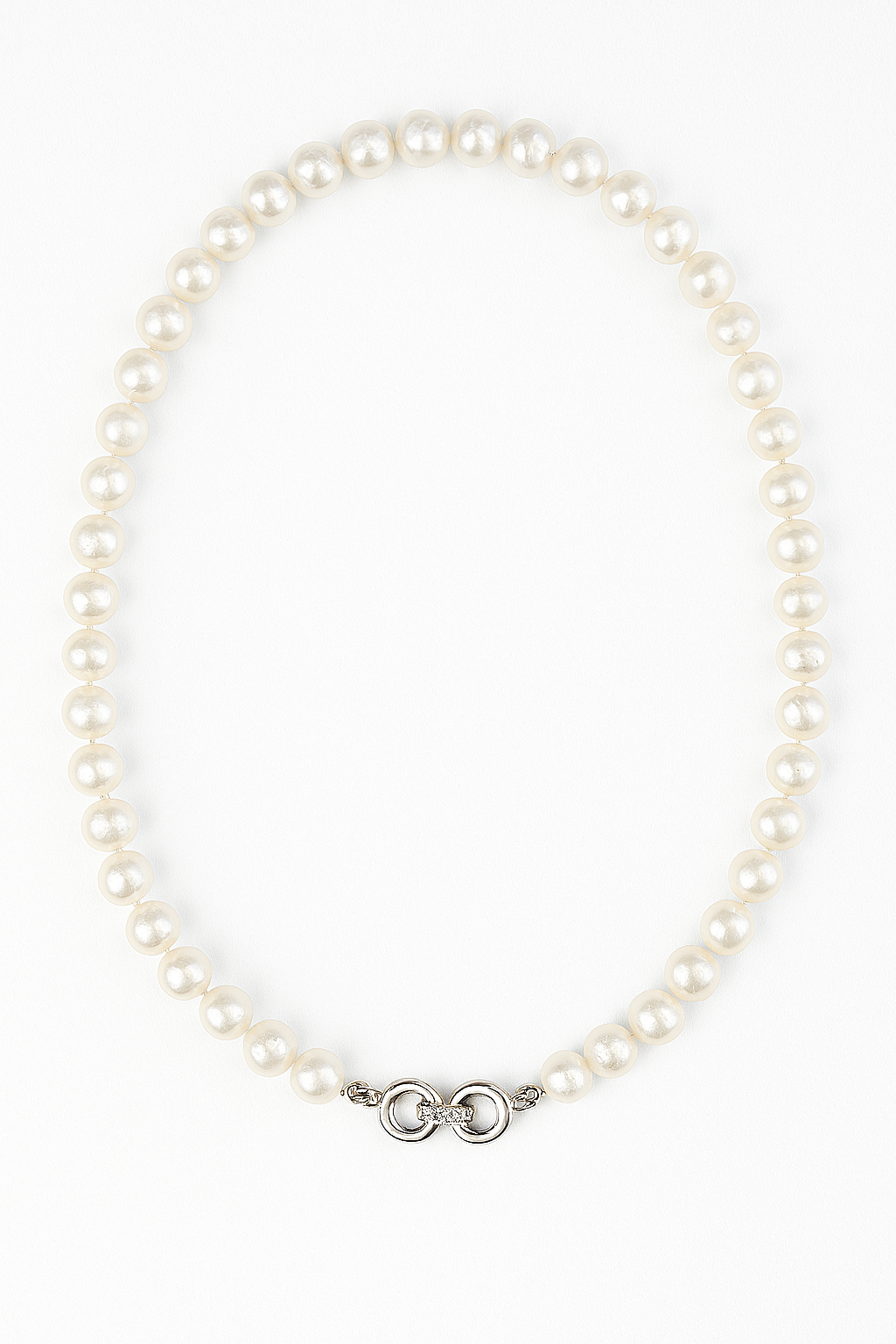 Pure Elegance – White Freshwater Pearl Necklace with Sterling Silver Clasp