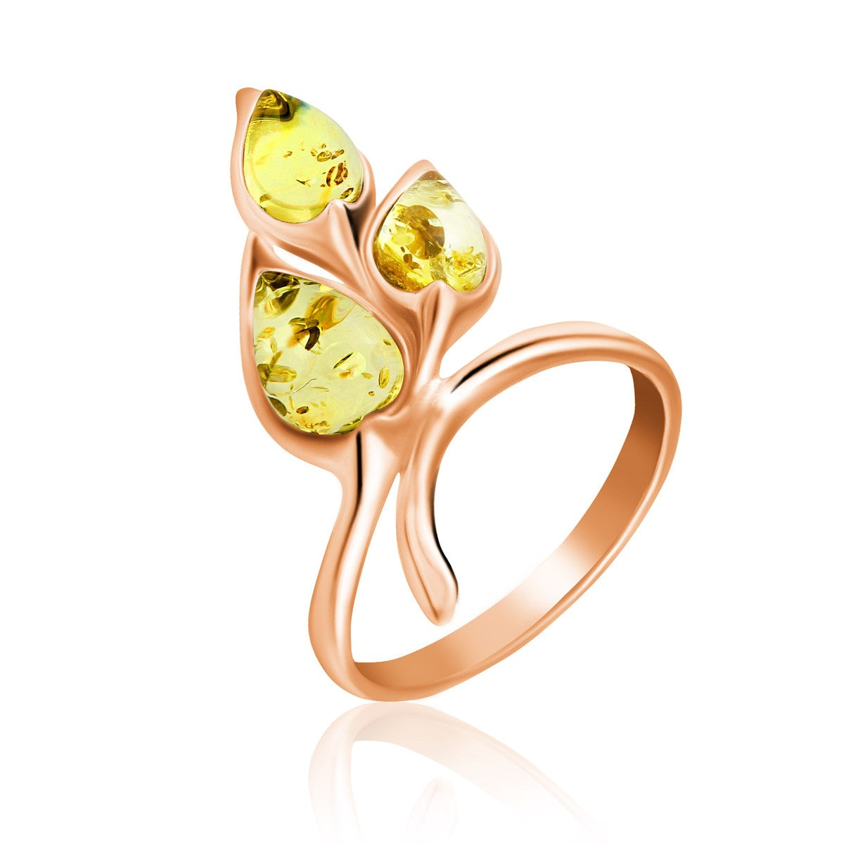 Teardrop Lemon Amber Silver Ring — DARVIN (Pre-Order)