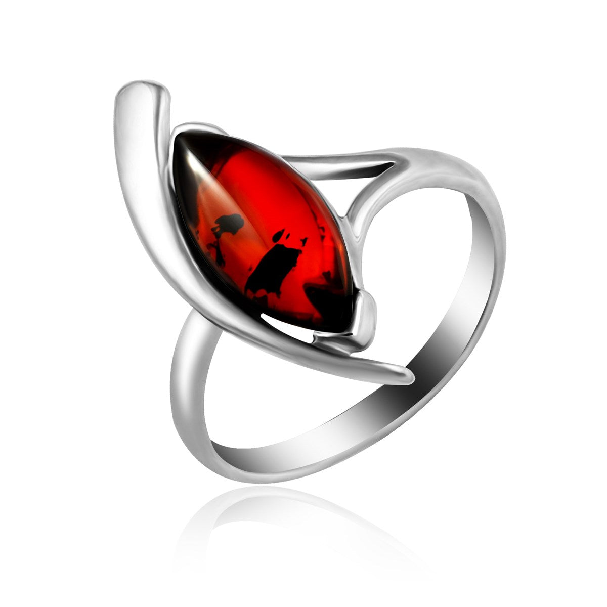 Marquise Cognac Amber Silver Ring — DARVIN (Pre-Order)