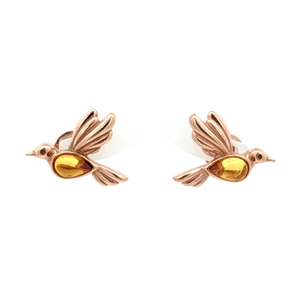 Teardrop Lemon Amber Silver Stud Earrings — DARVIN (Pre-Order)