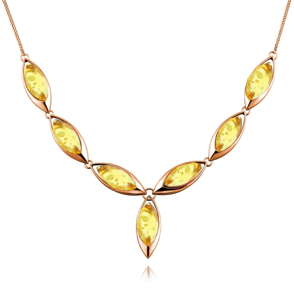 Marquise Lemon Amber Silver Necklace — DARVIN (Pre-Order)