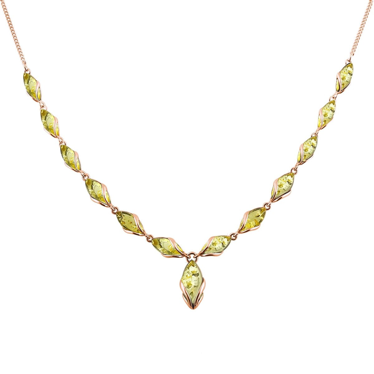 Marquise Lemon Amber Silver Necklace — DARVIN (Pre-Order)