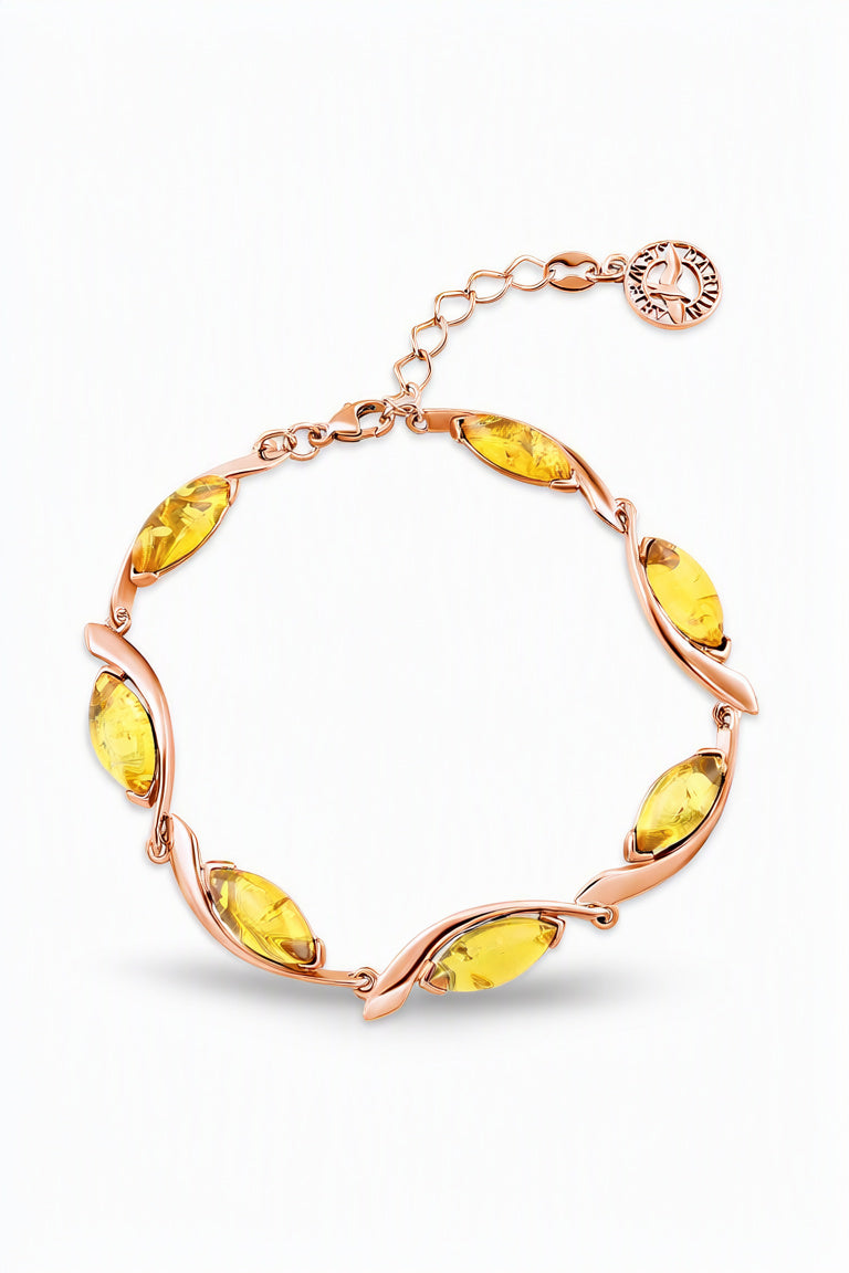 Marquise Lemon Amber Silver Bracelet — DARVIN (Pre-Order)