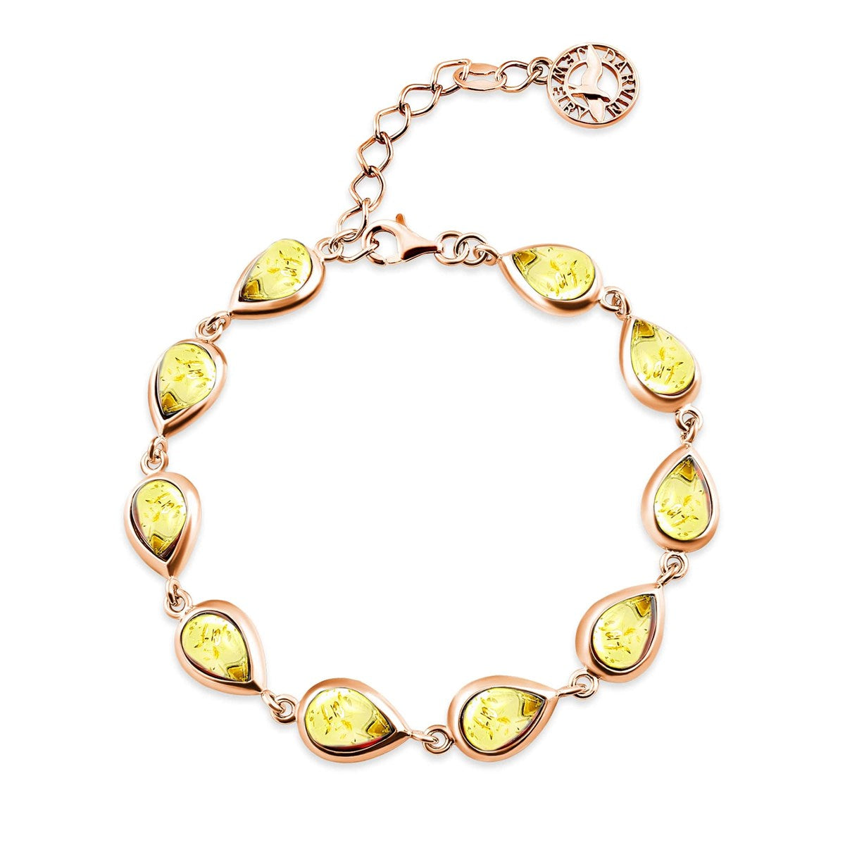 Teardrop Lemon Amber Silver Bracelet — DARVIN (Pre-Order)