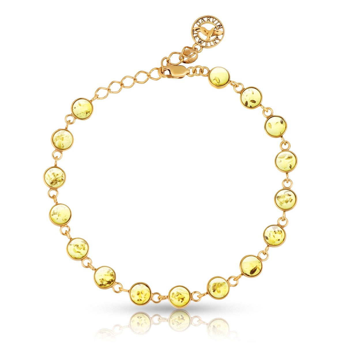 Round Lemon Amber Silver Bracelet — DARVIN (Pre-Order)