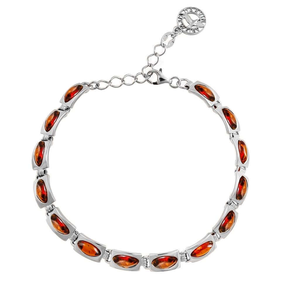 Marquise Cognac Amber Silver Bracelet — DARVIN (Pre-Order)
