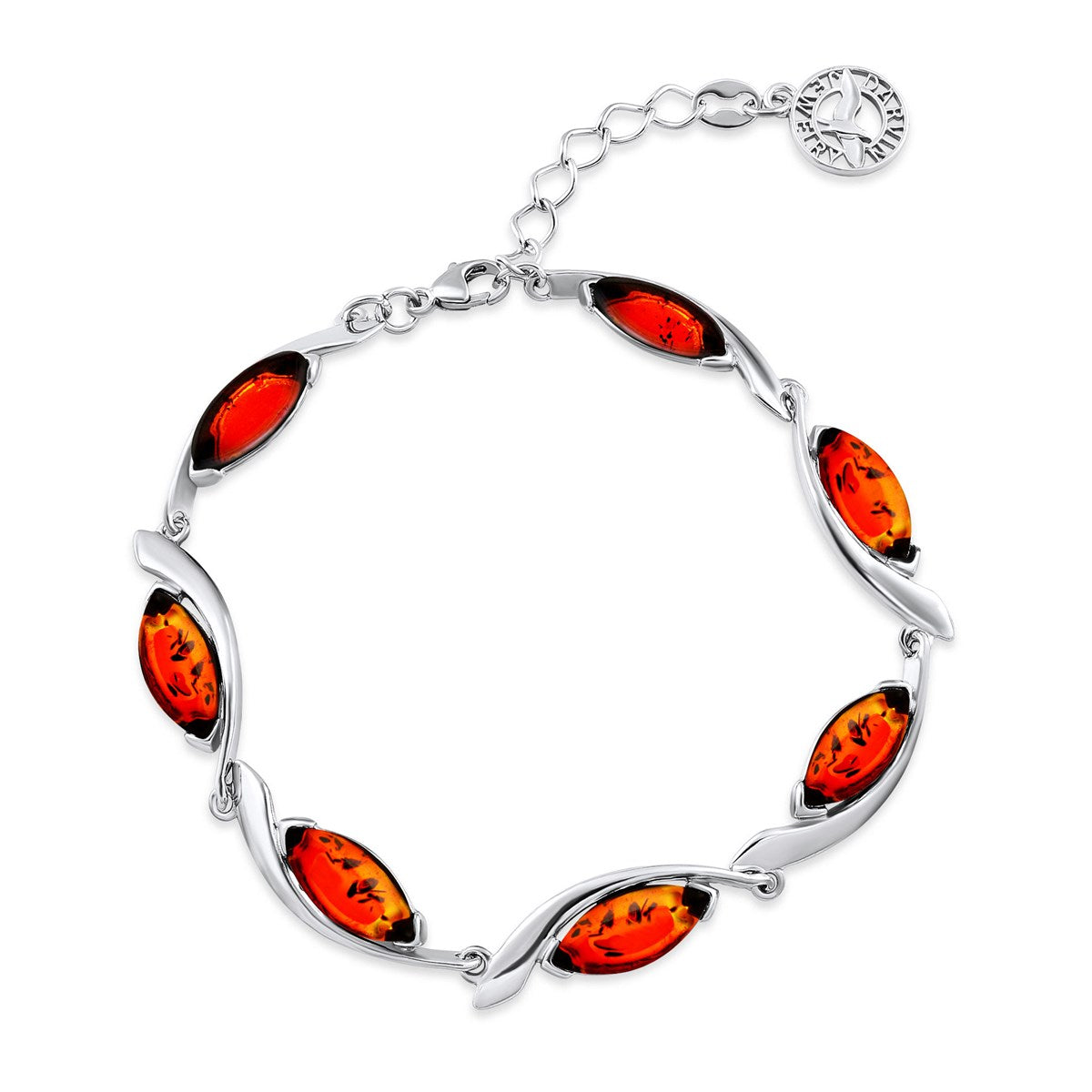 Marquise Cognac Amber Silver Bracelet — DARVIN (Pre-Order)