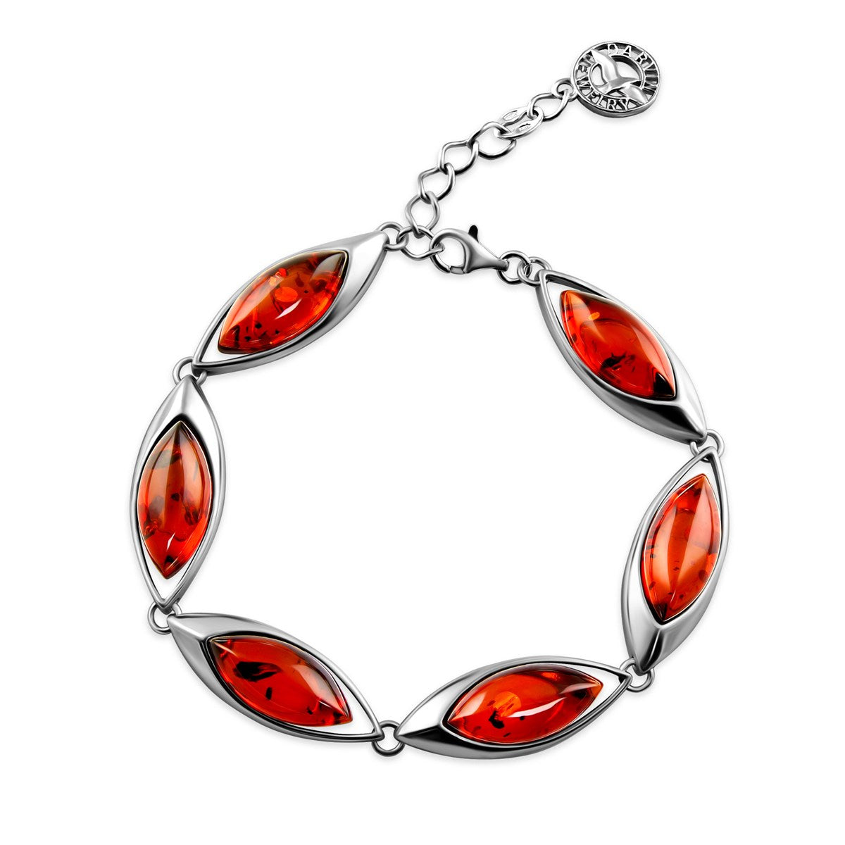 Marquise Cognac Amber Silver Bracelet — DARVIN (Pre-Order)