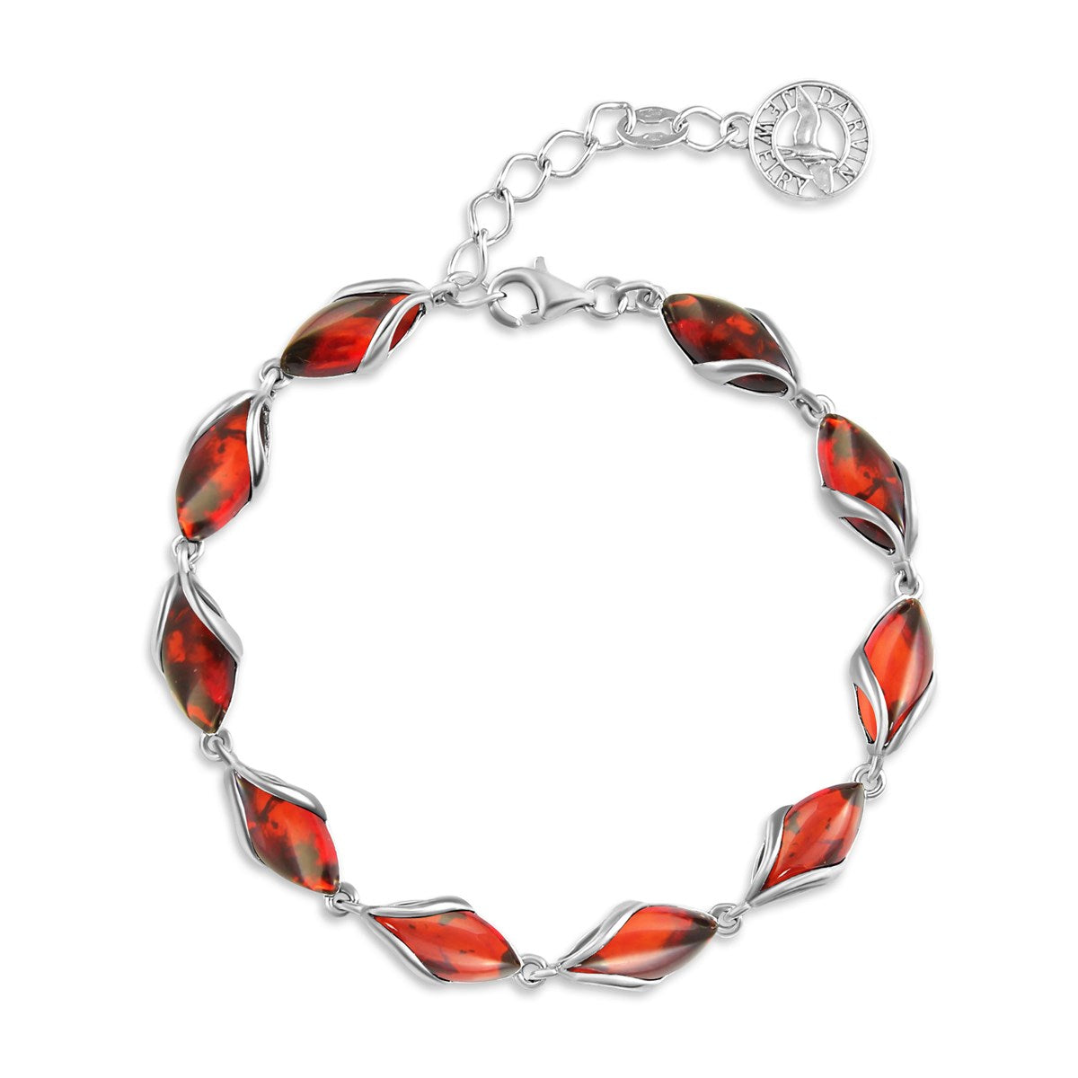 Marquise Cognac Amber Silver Bracelet — DARVIN (Pre-Order)