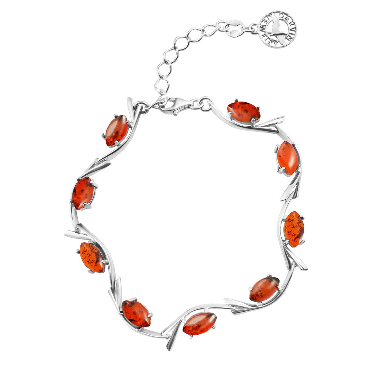 Marquise Cognac Amber Silver Bracelet — DARVIN (Pre-Order)