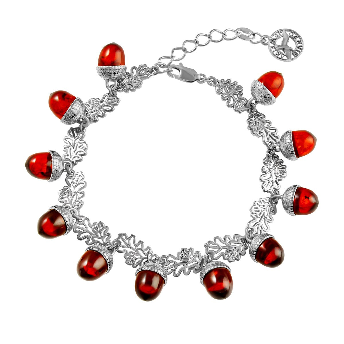 Acorn Cognac Amber Silver Bracelet — DARVIN (Pre-Order)