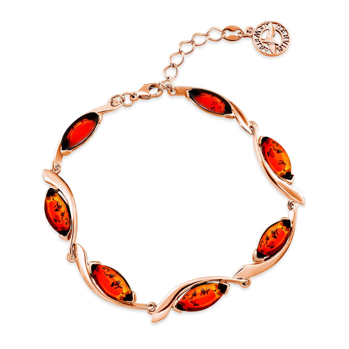 Marquise Cognac Amber Silver Bracelet — DARVIN (Pre-Order)