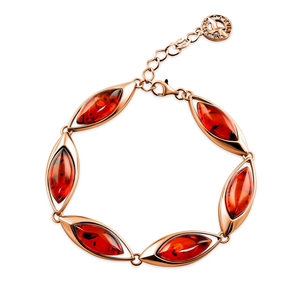 Marquise Cognac Amber Silver Bracelet — DARVIN (Pre-Order)