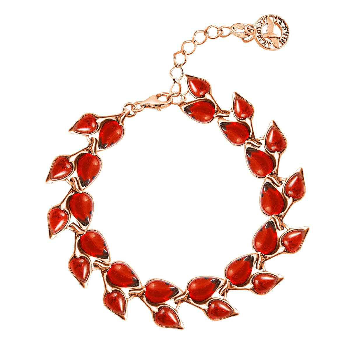 Teardrop Cognac Amber Silver Bracelet — DARVIN (Pre-Order)