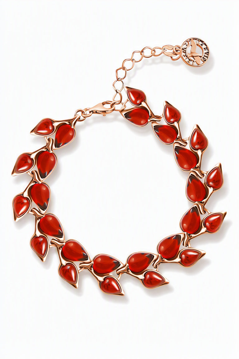 Teardrop Cognac Amber Silver Bracelet — DARVIN (Pre-Order)