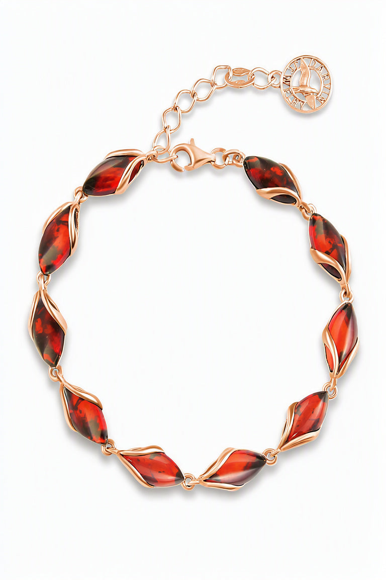 Marquise Cognac Amber Silver Bracelet — DARVIN (Pre-Order)
