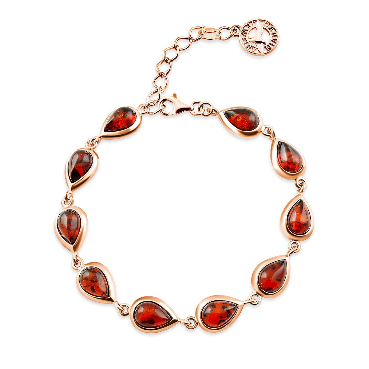 Teardrop Cognac Amber Silver Bracelet — DARVIN (Pre-Order)