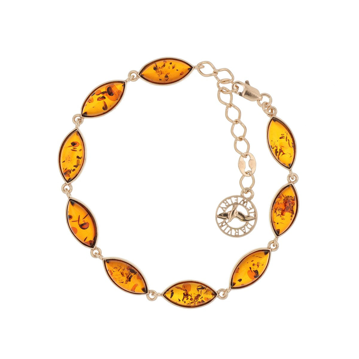 Marquise Cognac Amber Silver Bracelet — DARVIN (Pre-Order)