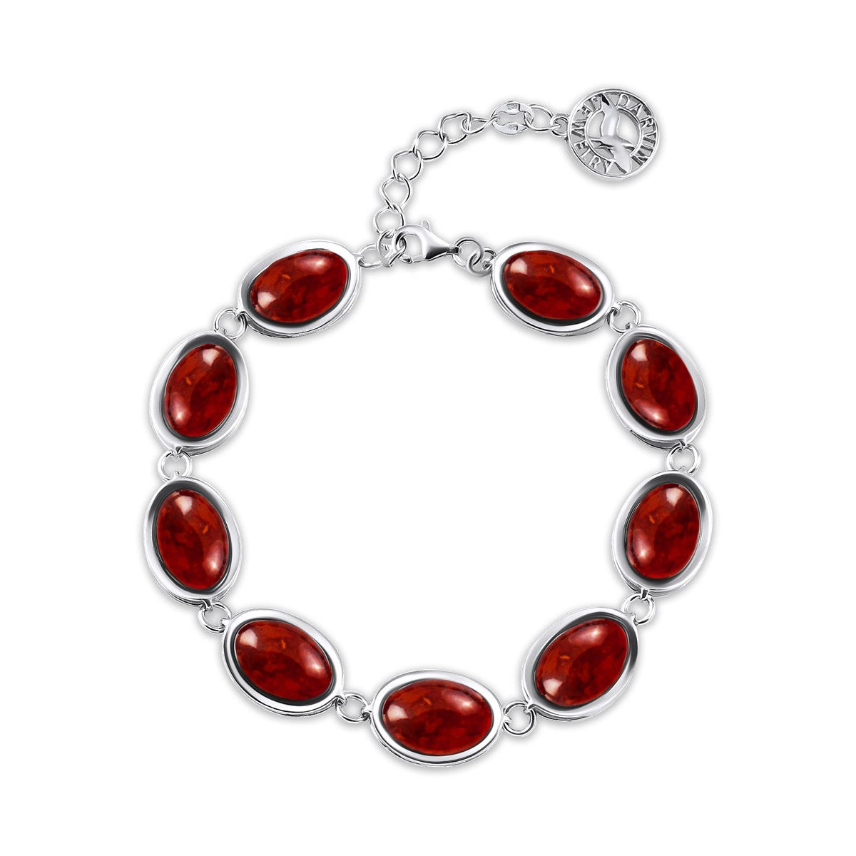 Oval Cognac Amber Silver Bracelet — DARVIN (Pre-Order)