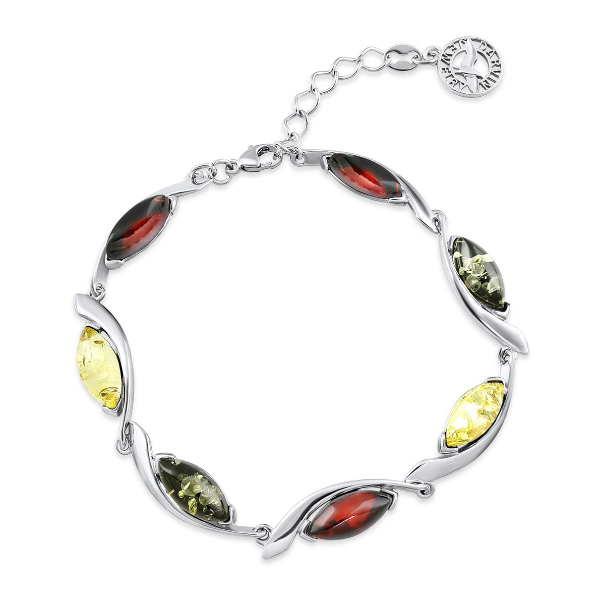 Marquise Mixed Amber Silver Bracelet — DARVIN (Pre-Order)