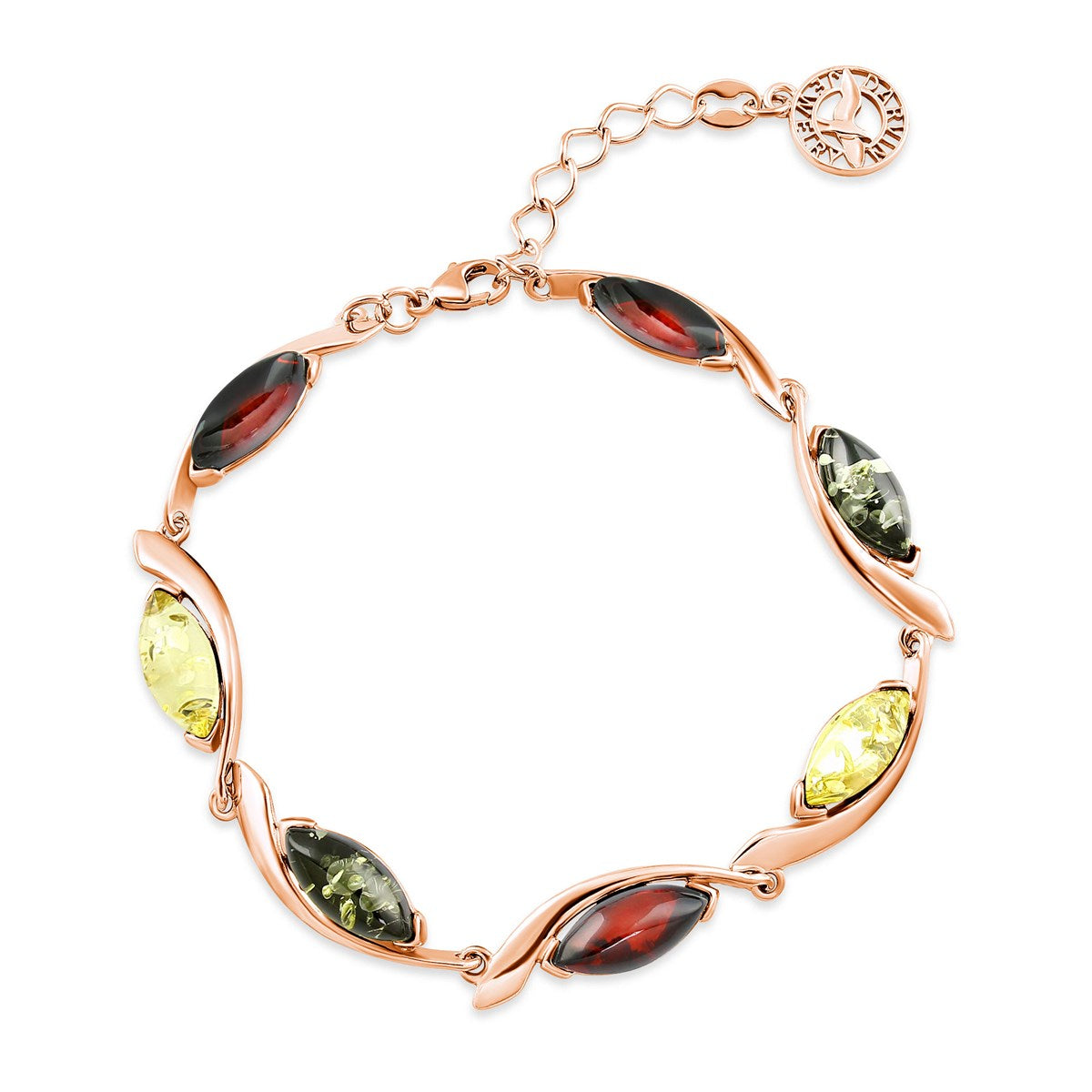 Marquise Mixed Amber Silver Bracelet — DARVIN (Pre-Order)