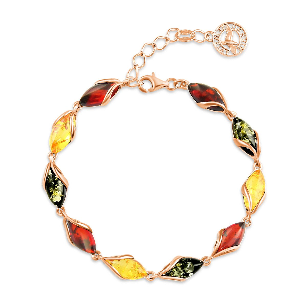 Marquise Mixed Amber Silver Bracelet — DARVIN (Pre-Order)