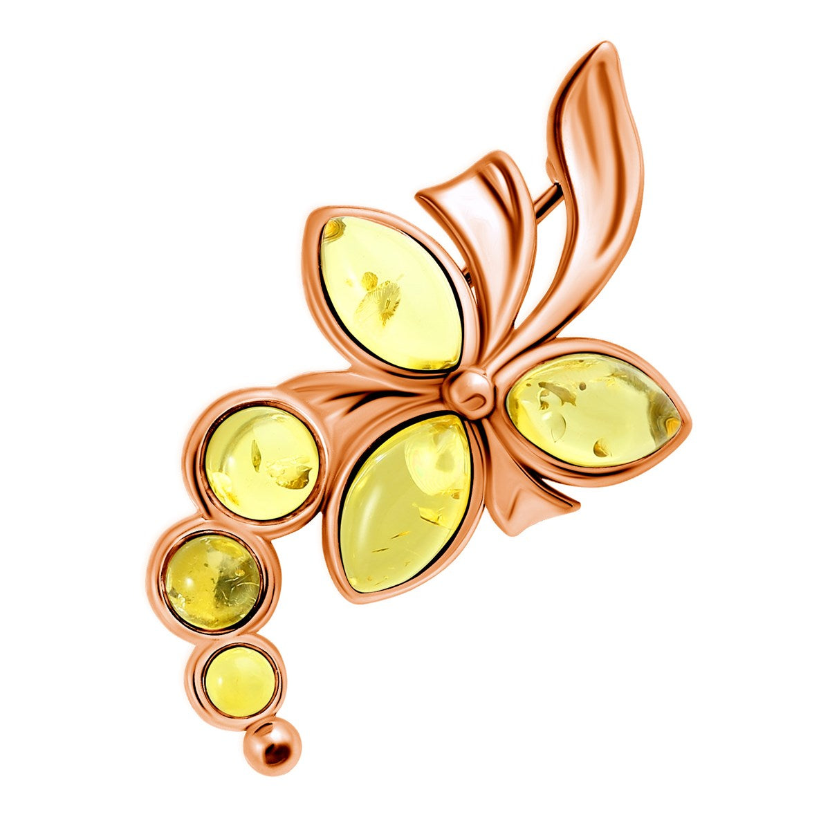 Marquise Lemon Amber Silver Brooch — DARVIN (Pre-Order)