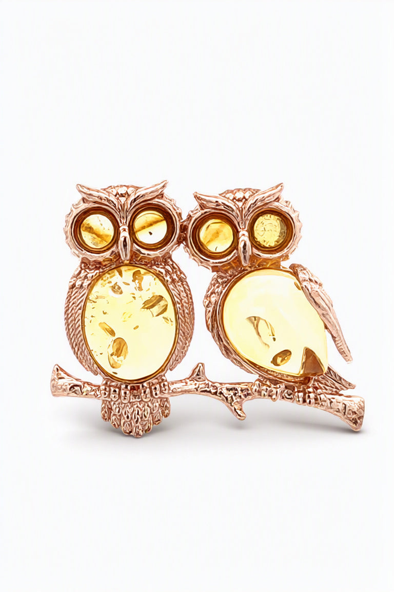 Oval Lemon Amber Silver Brooch — DARVIN (Pre-Order)