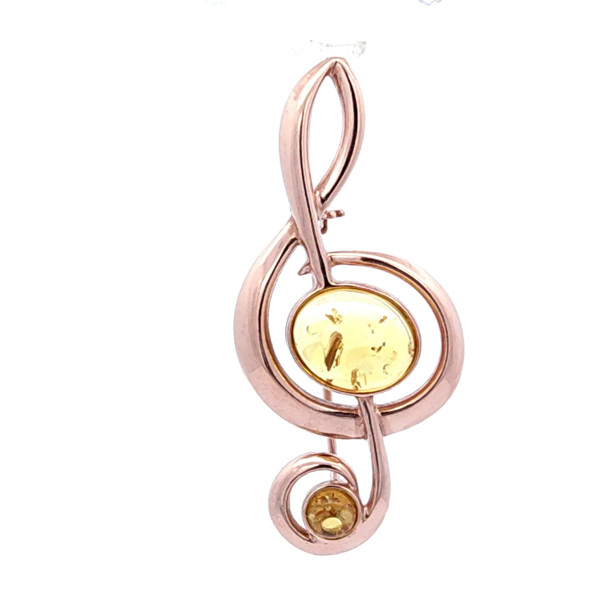 Oval Lemon Amber Silver Brooch — DARVIN (Pre-Order)