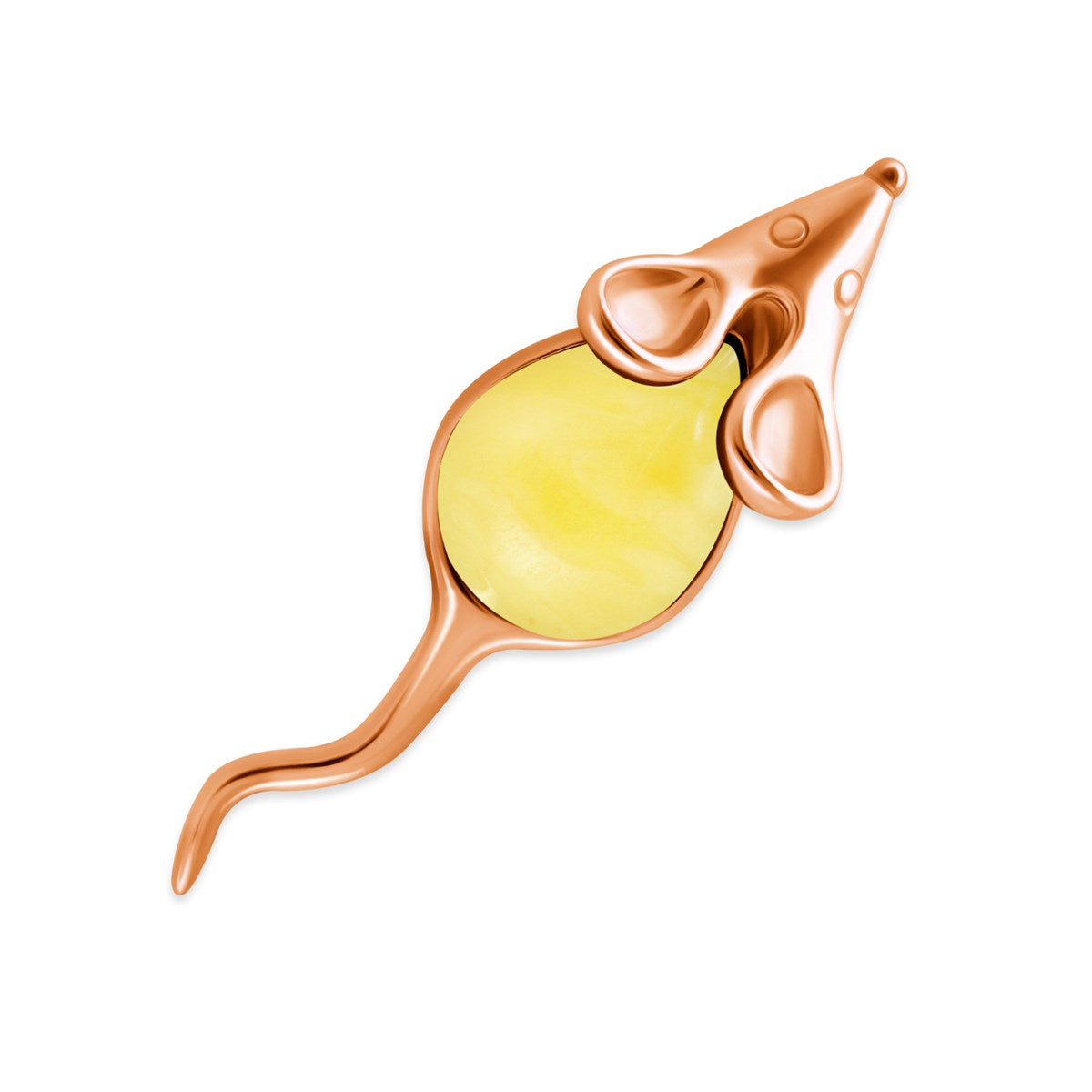 Teardrop White Amber Silver Brooch — DARVIN