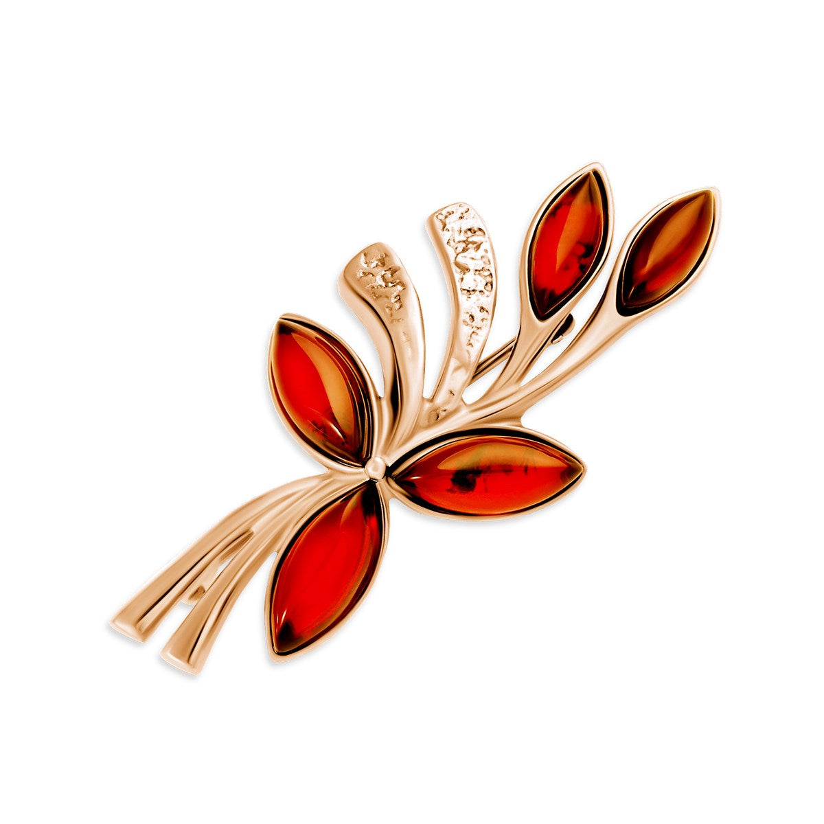 Marquise Cognac Amber Silver Brooch — DARVIN (Pre-Order)
