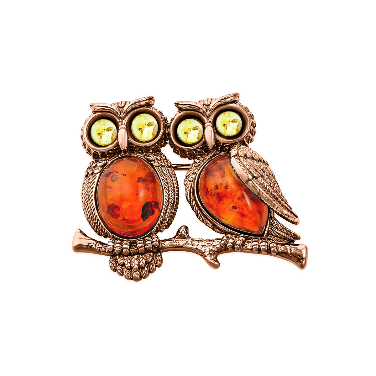 Oval Mixed Amber Silver Brooch — DARVIN (Pre-Order)