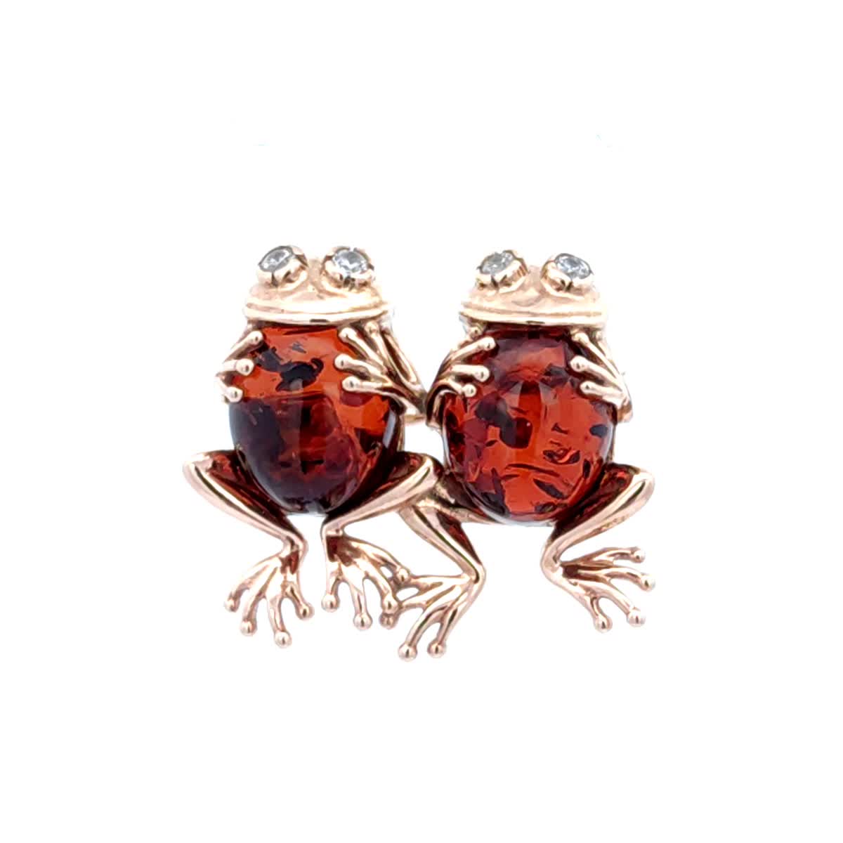 Oval Cognac, Colorless Amber Silver Brooch — DARVIN (Pre-Order)