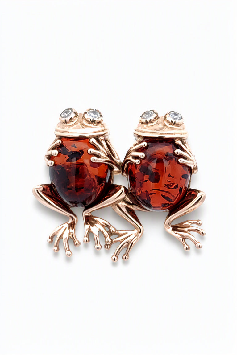 Oval Cognac, Colorless Amber Silver Brooch — DARVIN (Pre-Order)