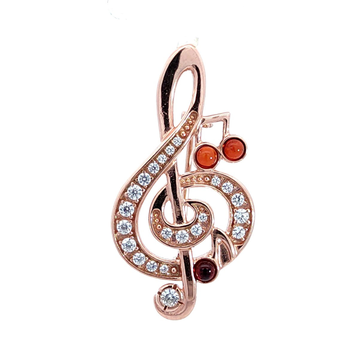 Round Cognac, Colorless Amber Silver Brooch — DARVIN (Pre-Order)