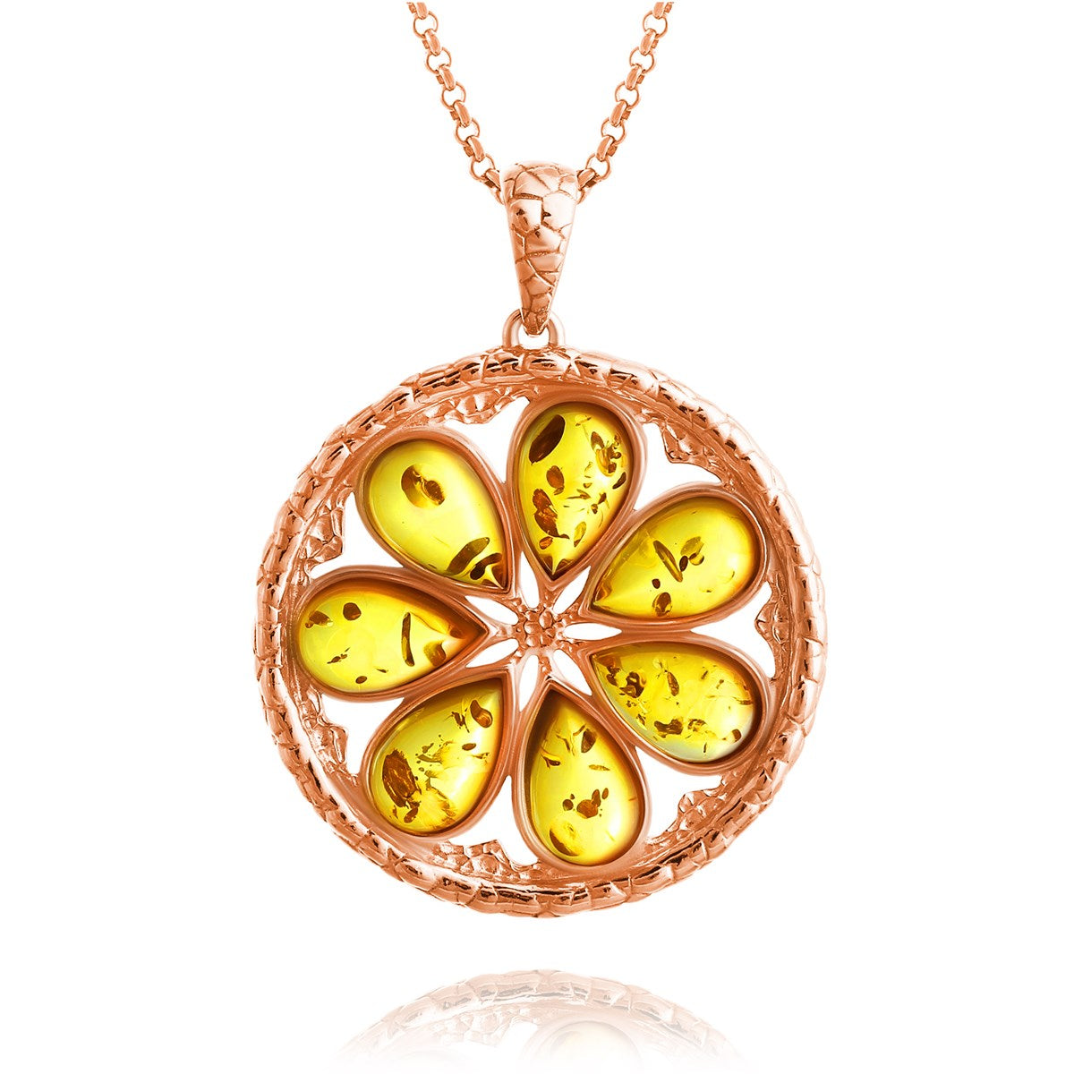 Teardrop Lemon Amber Silver Pendant — DARVIN (Pre-Order)