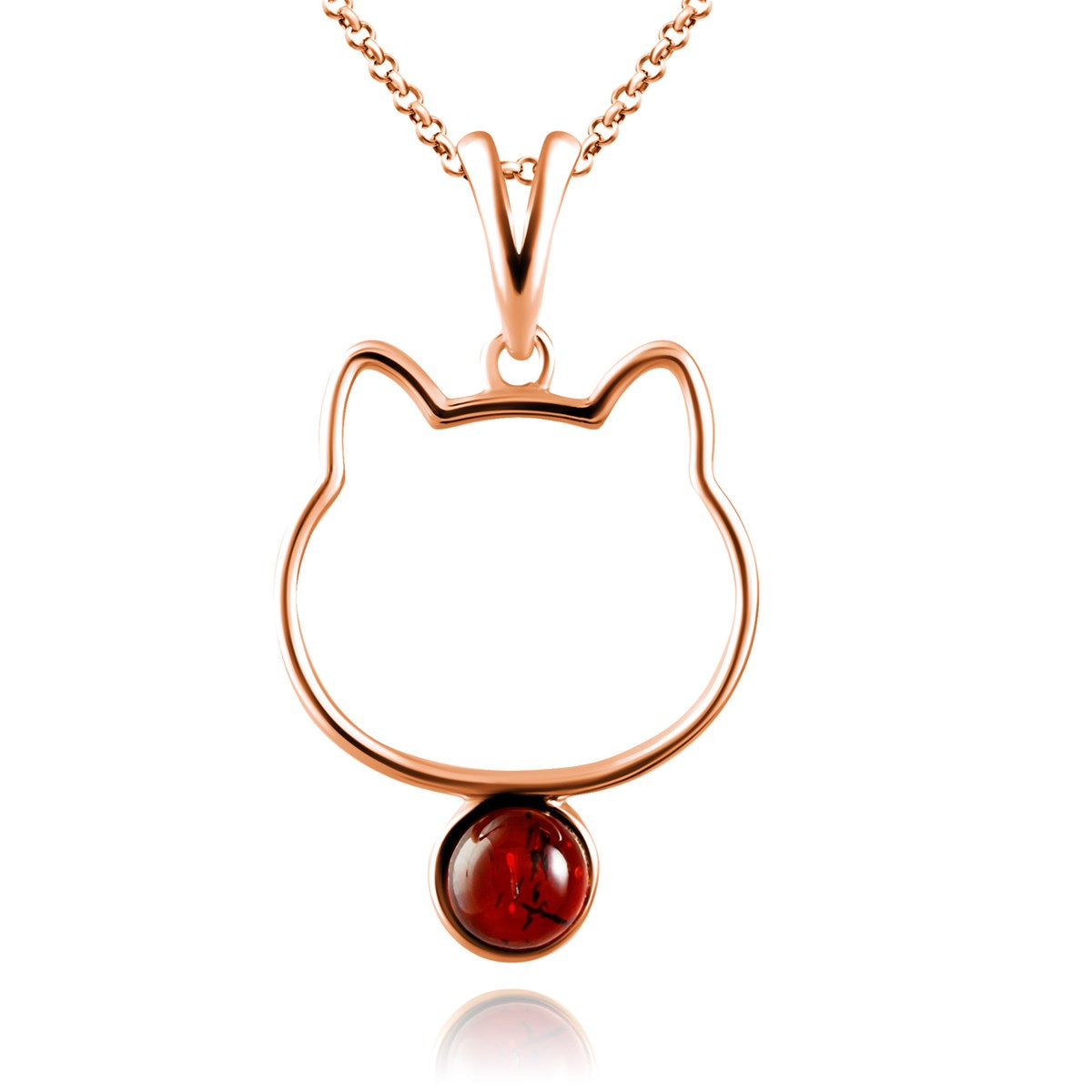 Round Cognac Amber Silver Pendant — DARVIN (Pre-Order)