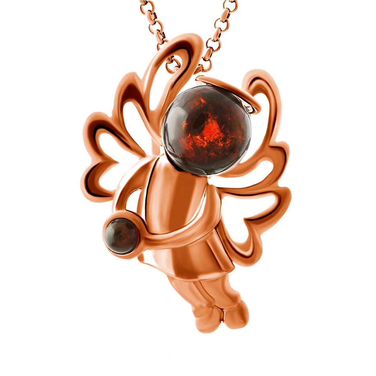 Ball Cognac Amber Silver Pendant — DARVIN