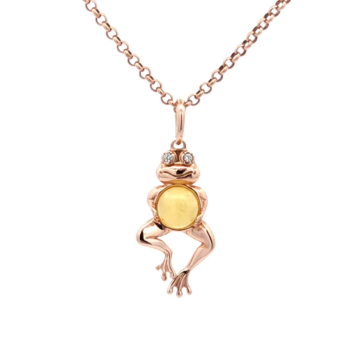 Round White, Colorless Amber Silver Pendant — DARVIN (Pre-Order)