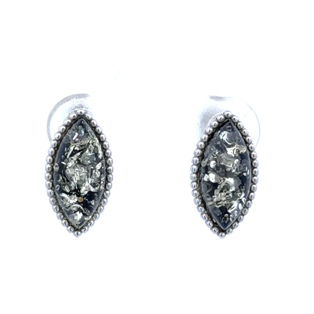 Marquise Green Amber Silver Earrings — DARVIN (Pre-Order)