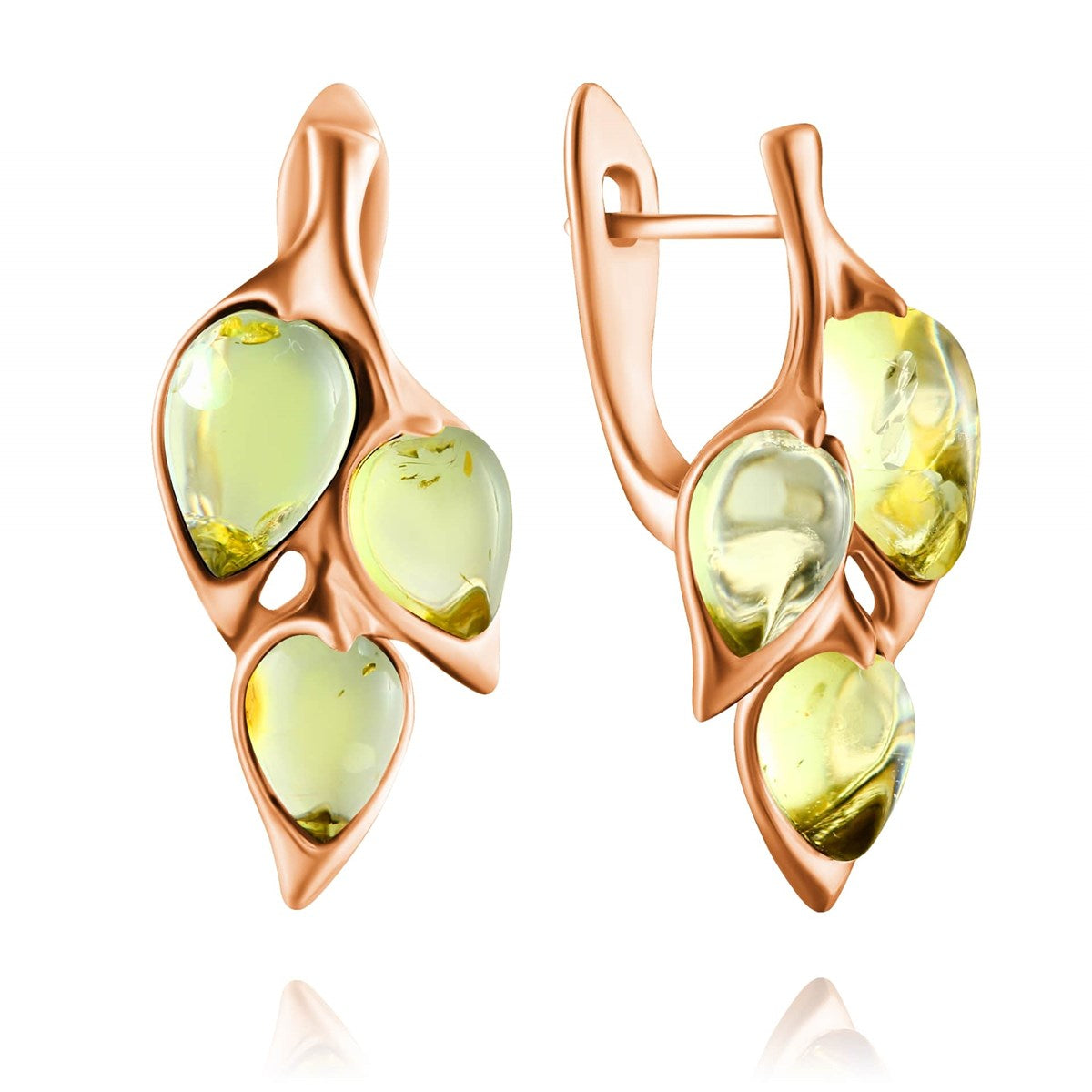 Teardrop Lemon Amber Silver Earrings — DARVIN (Pre-Order)