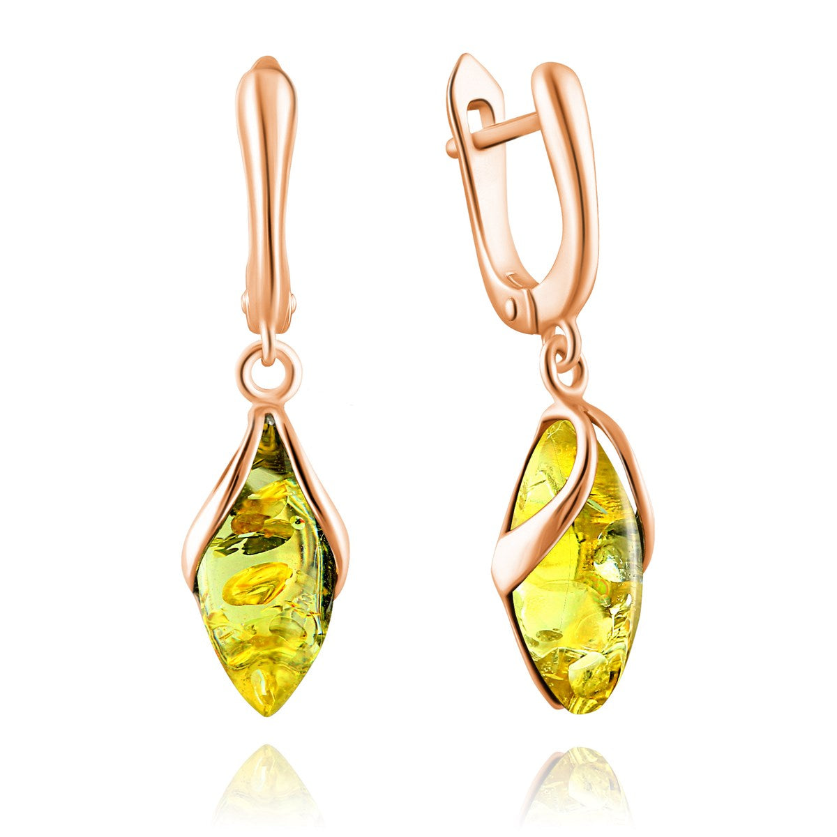 Marquise Lemon Amber Silver Earrings — DARVIN (Pre-Order)