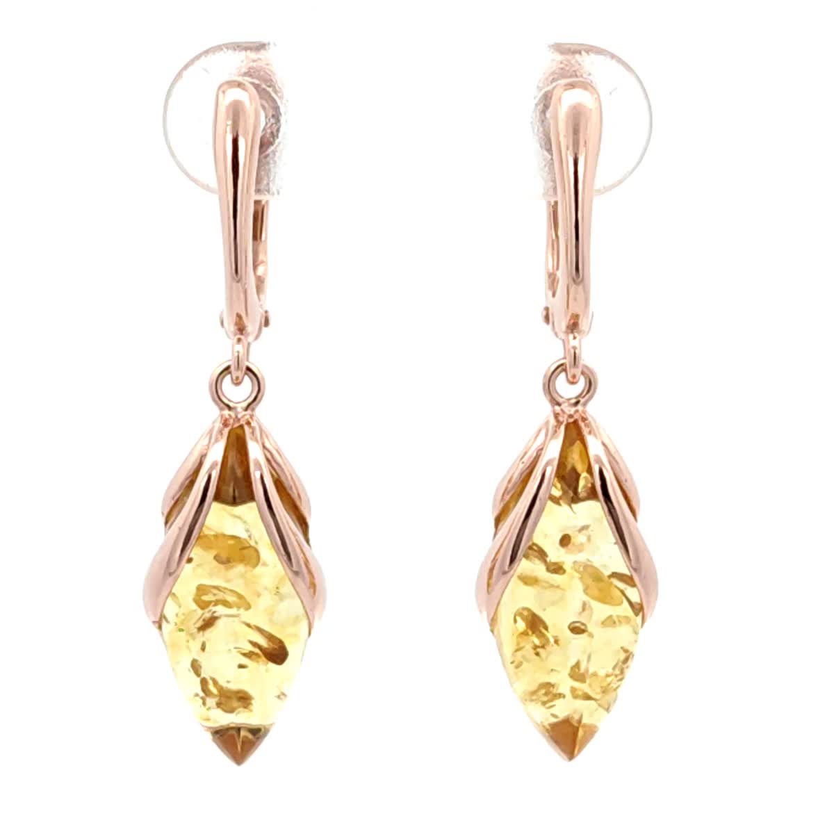 Marquise Lemon Amber Silver Earrings — DARVIN (Pre-Order)