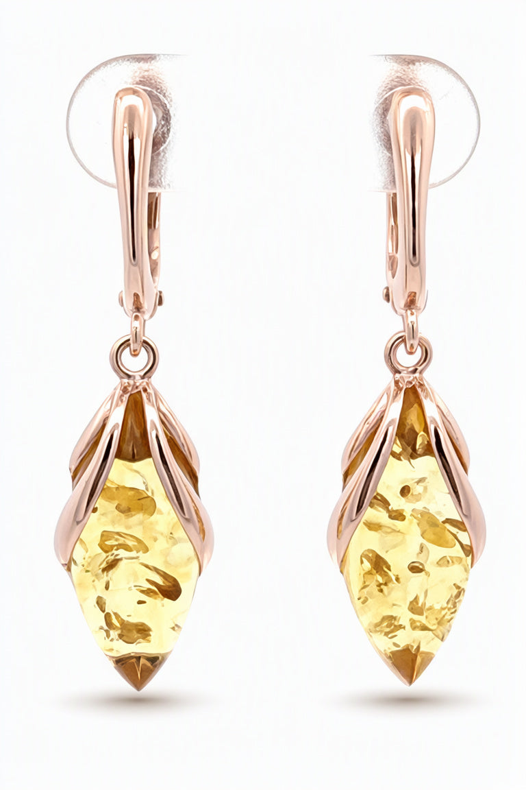 Marquise Lemon Amber Silver Earrings — DARVIN (Pre-Order)