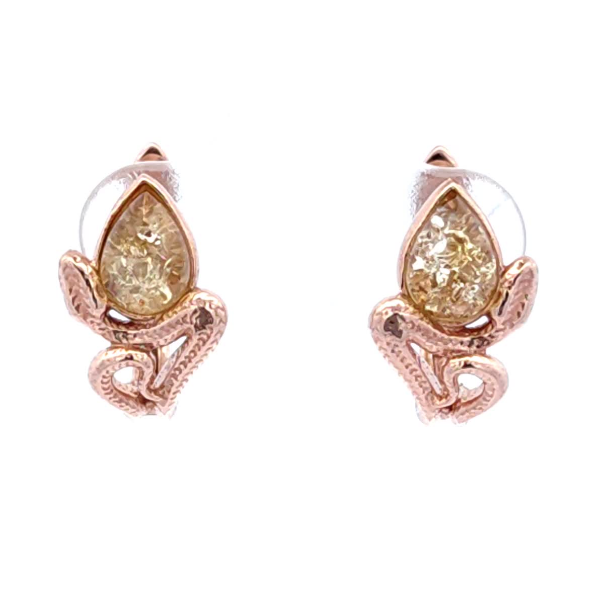 Teardrop Lemon Amber Silver Earrings — DARVIN (Pre-Order)