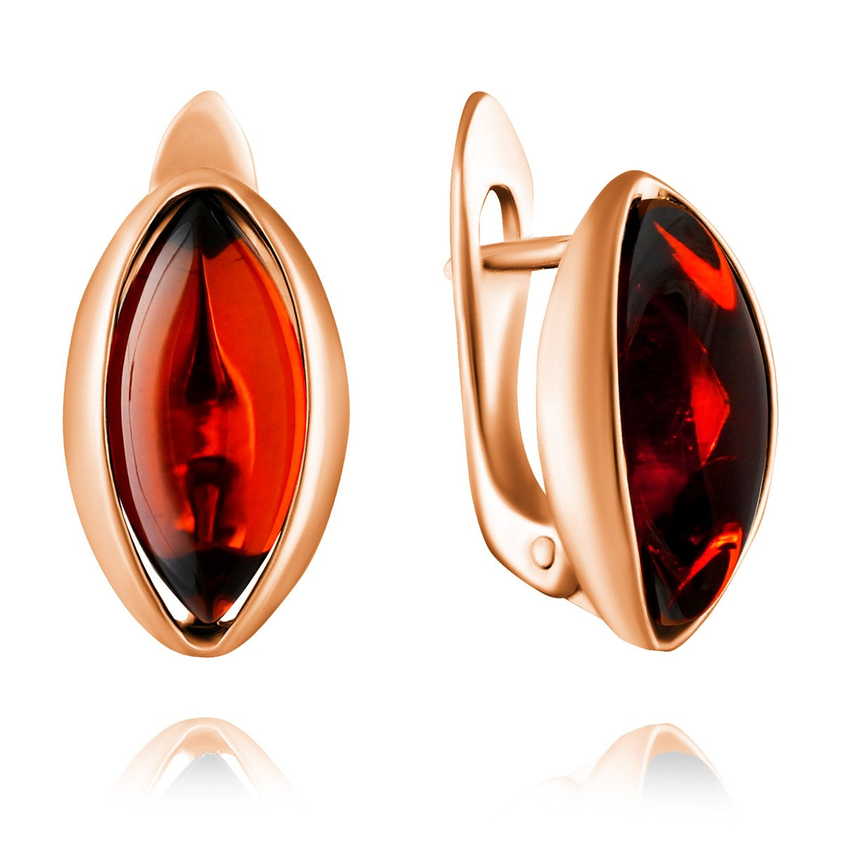 Marquise Cognac Amber Silver Earrings — DARVIN (Pre-Order)